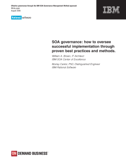 SOA governance: how to oversee successful implementation through