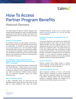 How To Access Partner Program Benefits Platinum Partners