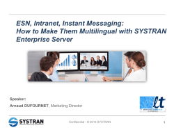 ESN, Intranet, Instant Messaging: How to Make Them Multilingual with SYSTRAN