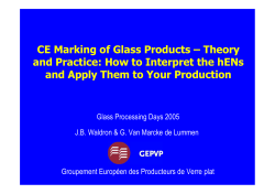 CE Marking of Glass Products – Theory