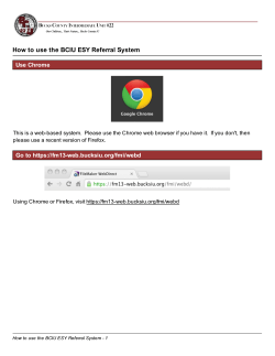 How to use the BCIU ESY Referral System Use Chrome