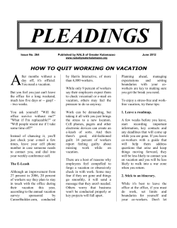 PLEADINGS A HOW TO QUIT WORKING ON VACATION