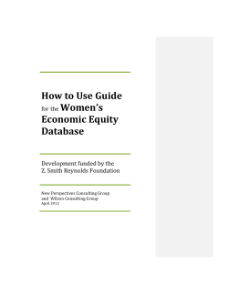 How to Use Guide Women’s Economic Equity