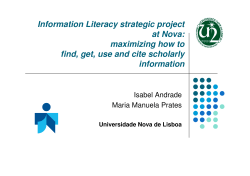 Information Literacy strategic project at Nova: maximizing how to