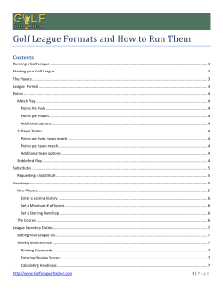 Golf League Formats and How to Run Them Contents