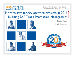 ] How to save money on trade projects in 2011 David Voss