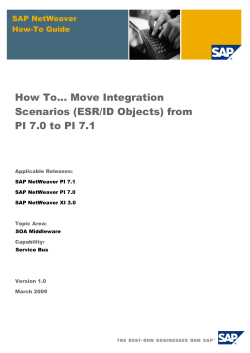 How To... Move Integration Scenarios (ESR/ID Objects) from SAP NetWeaver