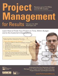 Project Management  for Results