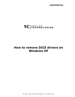 How to remove DICE drivers on Windows XP CONFIDENTIAL