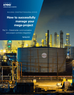 How to successfully manage your mega-project Part II – Stakeholder communication