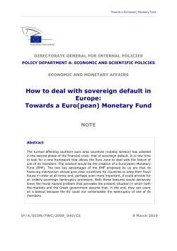 How to deal with sovereign default in Europe: NOTE