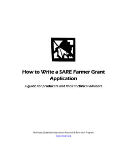 How to Write a SARE Farmer Grant Application