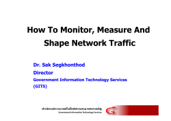 How To Monitor, Measure And Shape Network Traffic Dr. Sak Segkhonthod Director