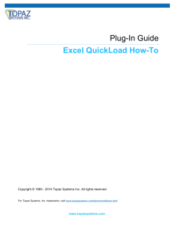 Plug-In Guide Excel QuickLoad How-To