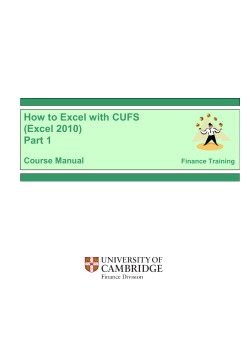 How to Excel with CUFS (Excel 2010) Part 1