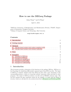 How to use the DEGseq Package Likun Wang and Xi Wang .