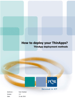 How to deploy your ThinApps?  ThinApp deployment methods