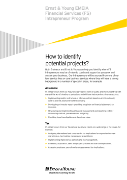 How to identify potential projects? Ernst &amp; Young EMEIA Financial Services (FS)
