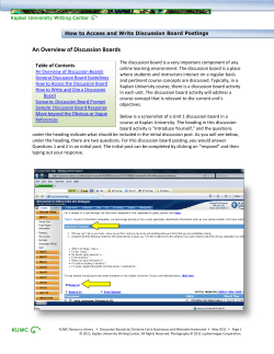 An Overview of Discussion Boards Table of Contents