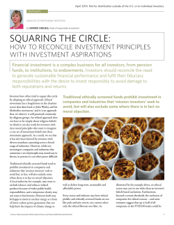 SQUARING THE CIRCLE: HOW TO RECONCILE INVESTMENT PRINCIPLES WITH INVESTMENT ASPIRATIONS