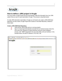 How to define a JIRA project in Krugle