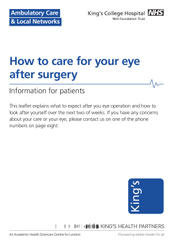 How to care for your eye after surgery Information for patients Ambulatory Care