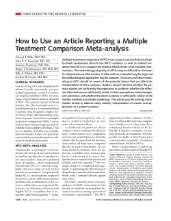 How to Use an Article Reporting a Multiple Treatment Comparison Meta-analysis