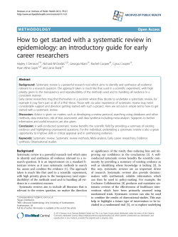 How to get started with a systematic review in career researchers
