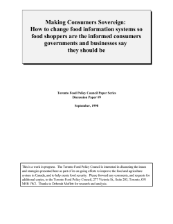Making Consumers Sovereign: How to change food information systems so