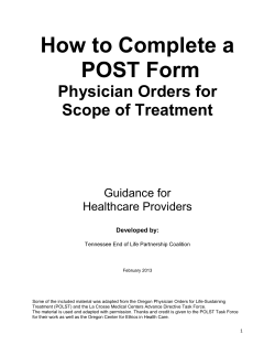 How to Complete a POST Form Physician Orders for Scope of Treatment
