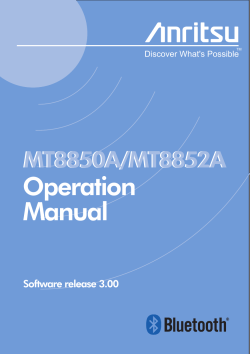 0 Operation Manual MT8850A/MT8852A