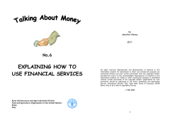 EXPLAINING HOW TO USE FINANCIAL SERVICES No.6