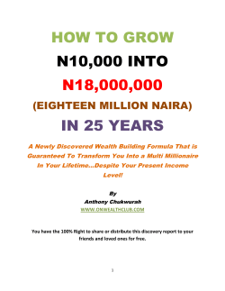 HOW TO GROW N10,000 INTO N18,000,000 IN 25 YEARS