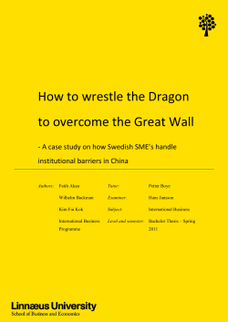 How to wrestle the Dragon to overcome the Great Wall