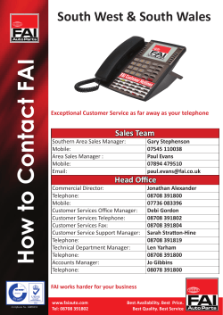 South West &amp; South Wales Sales Team Head Office