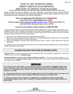 HOW TO GET STARTED USING CREDIT AND EVICTION REPORTS