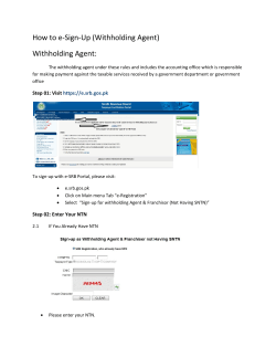 How to e-Sign-Up (Withholding Agent) Withholding Agent: