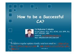 How to be a Successful CA? CA Rajkumar S Adukia