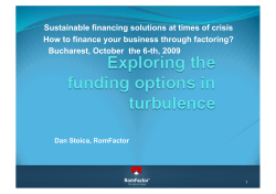 Sustainable financing solutions at times of crisis How to finance your