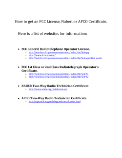 How to get an FCC License, Naber, or APCO Certificate. 