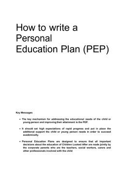 How to  write a Personal Education Plan (PEP)