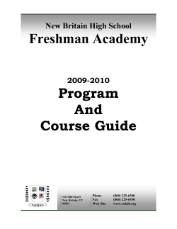 Freshman Academy Program And Course Guide