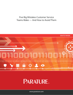 Five Big Mistakes Customer Service WHITE PAPER www.parature.com