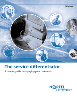 The service differentiator A how-to guide to engaging your customers White Paper