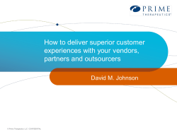 How to deliver superior customer experiences with your vendors, partners and outsourcers