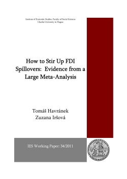 How to Stir Up FDI Spillovers:  Evidence from a Large Meta-Analysis