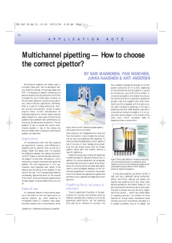 Multichannel pipetting — How to choose the correct pipettor?