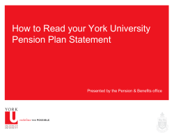 How to Read your York University Pension Plan Statement