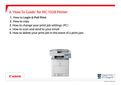 A ‘How To Guide’ for iRC 1028 Printer