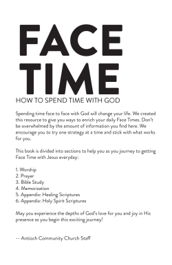 FACE TIME HOW TO SPEND TIME WITH GOD